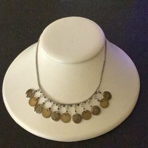 Necklace with Confetti Disc Circles Enameled and Bakelite Charms.